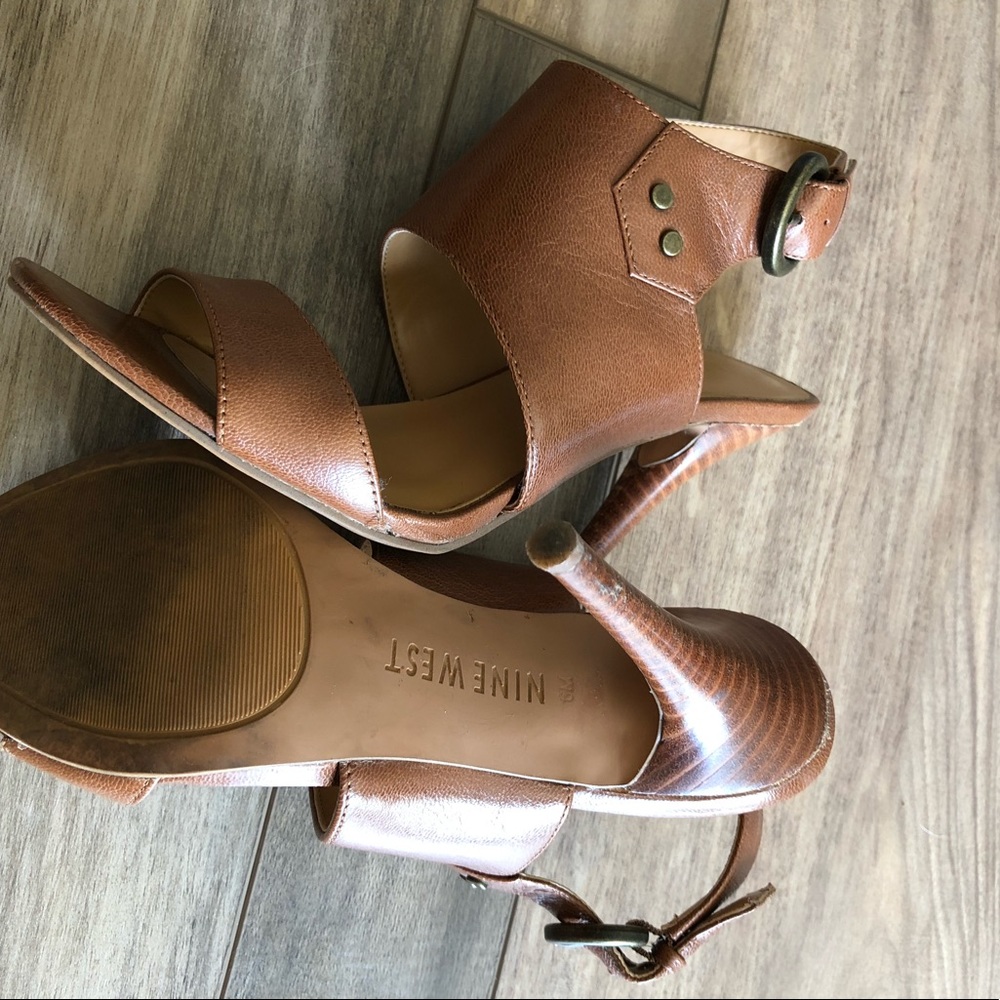 Nine West Leather High Heel Sandals Size 6 - Picture 2 of 3